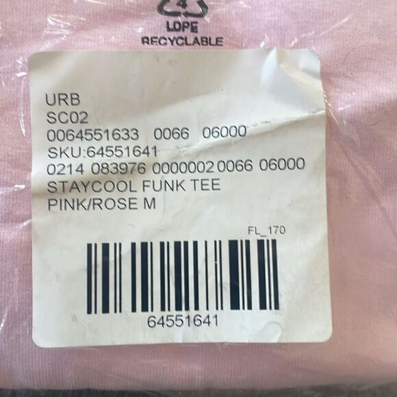 Stay cool Logo Printed Graphic Funk T-Shirt Short Sleeve Unisex Pink Rose M NWT - Picture 4 of 4